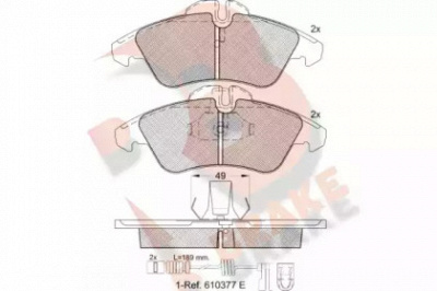 R BRAKE rb1104203 -  Комплект тормозных колодок, дисковый тормоз